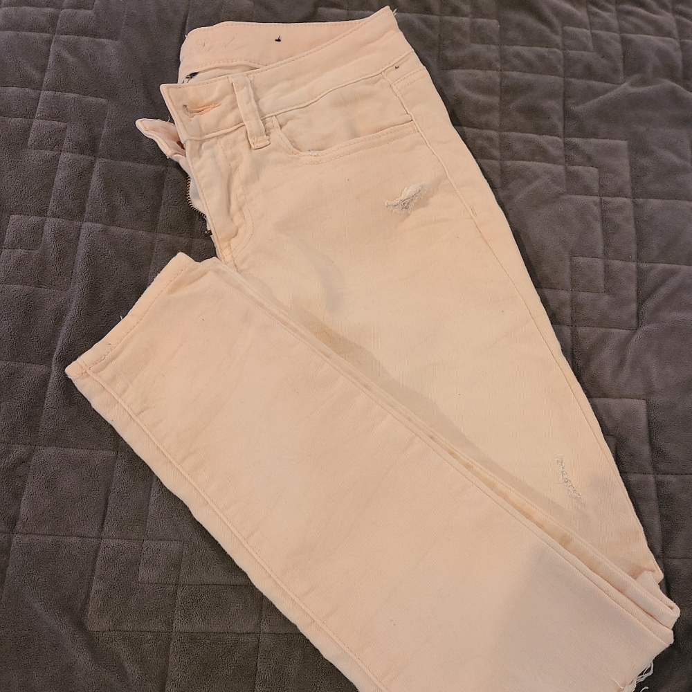 $8 LOWER PRICE IN BUNDLE American eagle pale pink jeans Y2k